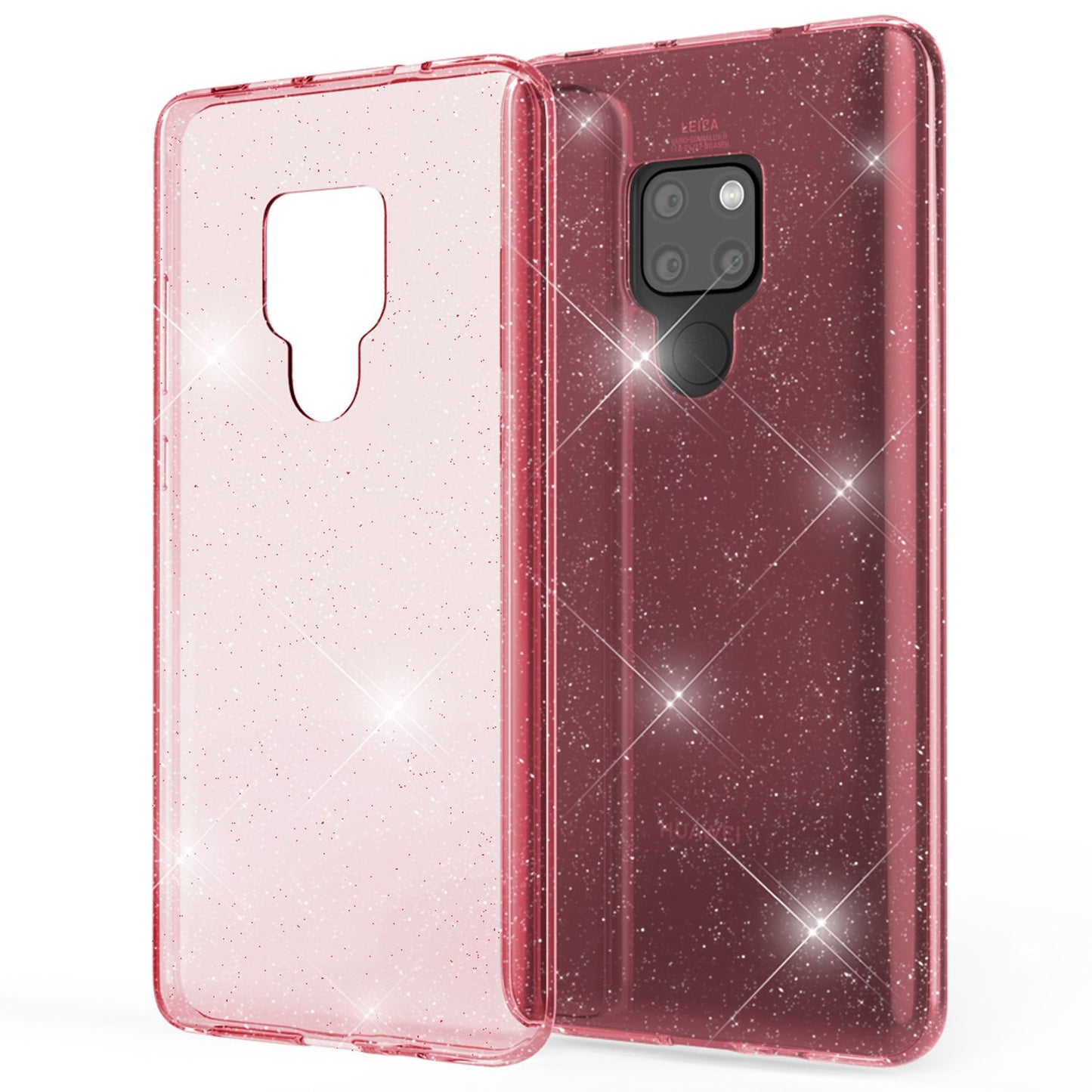NALIA Glitter Hülle kompatibel mit Huawei Mate20, Glitzer Silikon Case Cover