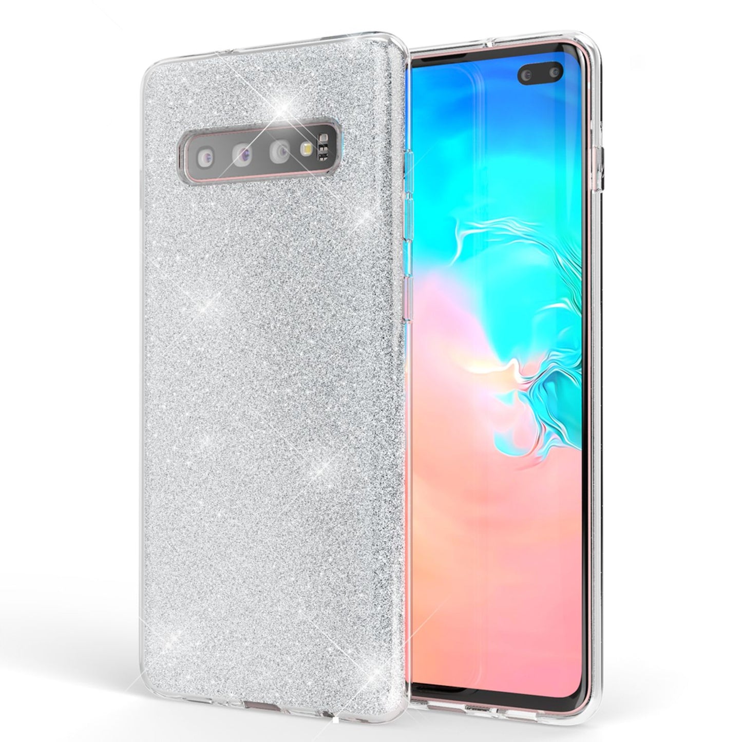 NALIA Case Compatible with Samsung Galaxy S10 Plus, Glitter Phone Case Cover