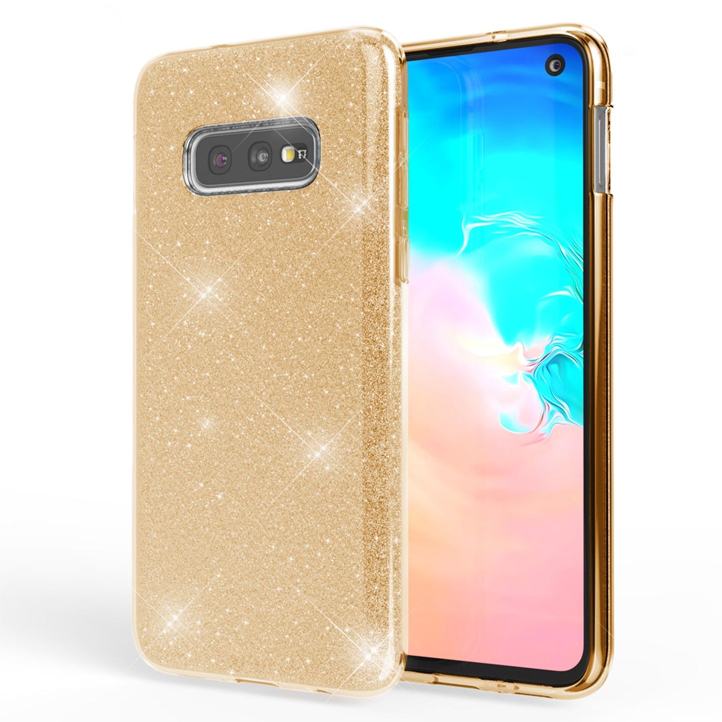 NALIA Case Compatible with Samsung Galaxy S10e, Glitter Phone Case Back Cover