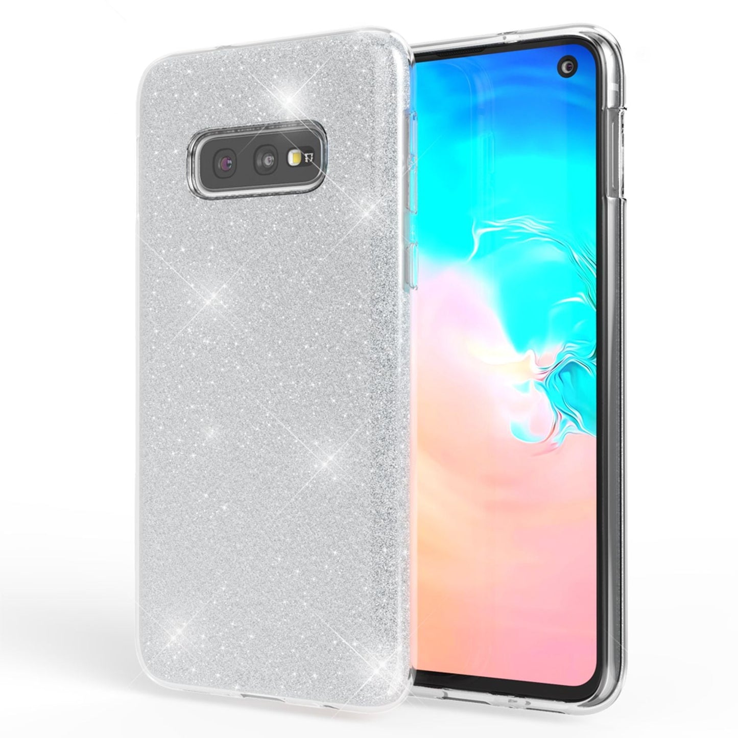 NALIA Case Compatible with Samsung Galaxy S10e, Glitter Phone Case Back Cover