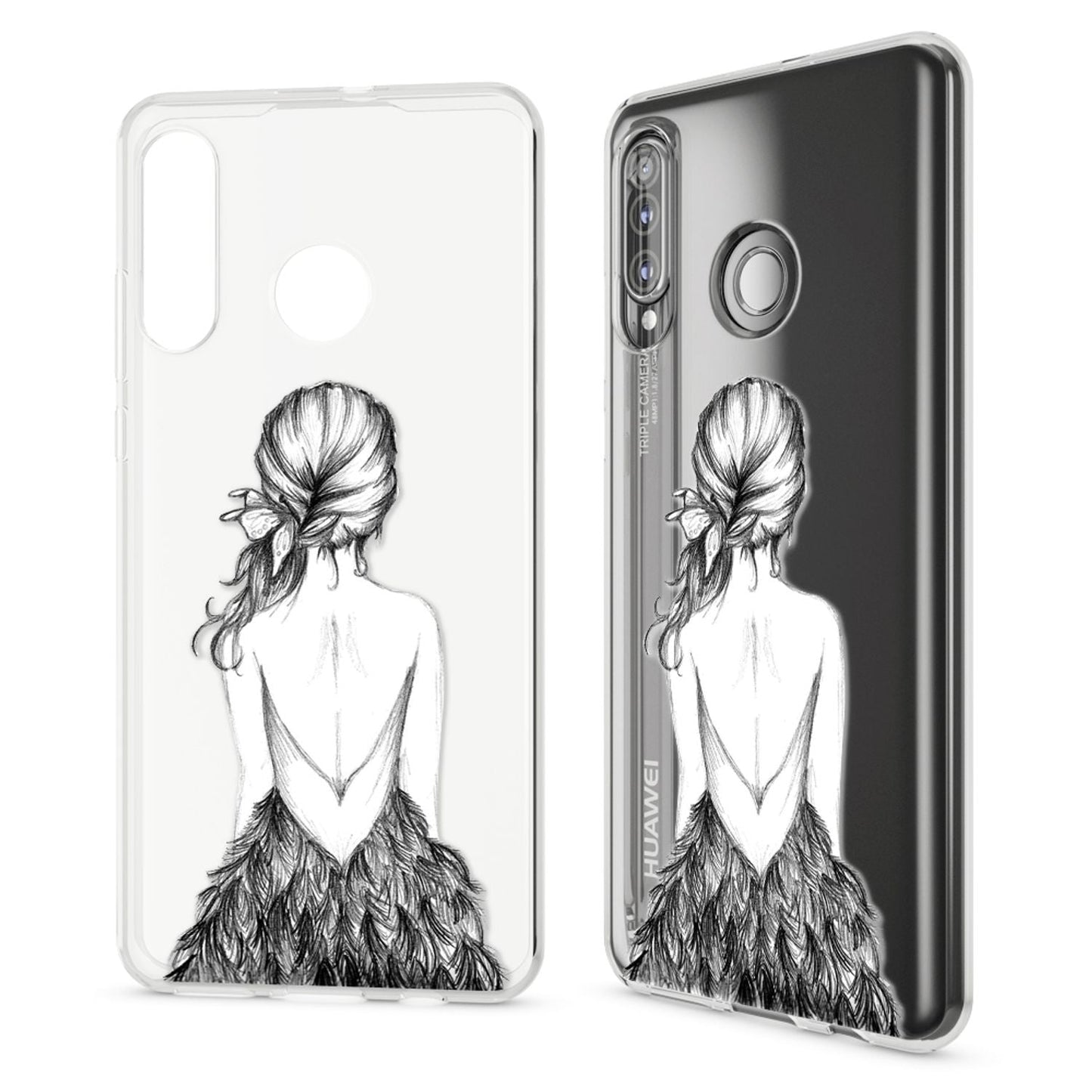 NALIA Case for Huawei P30 Lite, Design Phone Case, Slim Silicone Protective Case