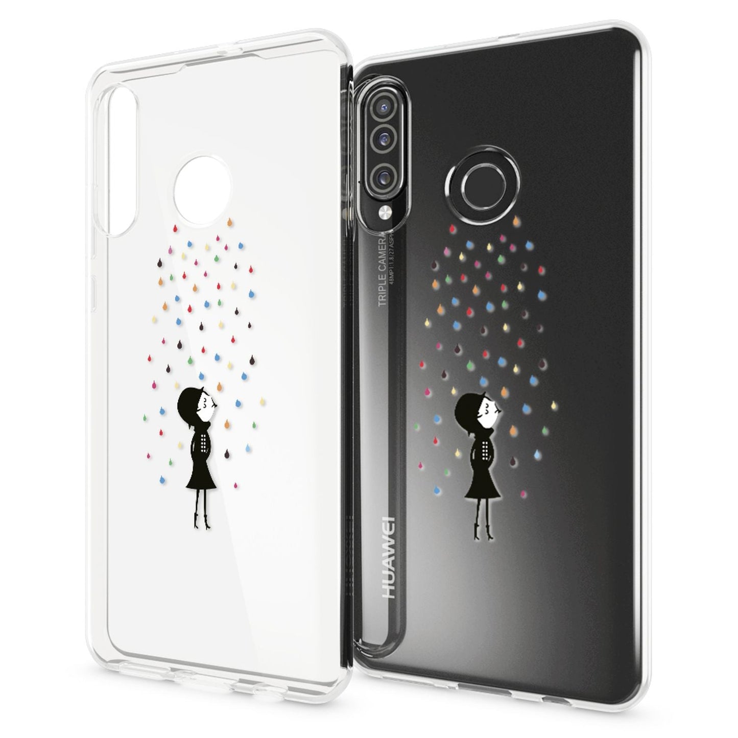 NALIA Case for Huawei P30 Lite, Design Phone Case, Slim Silicone Protective Case