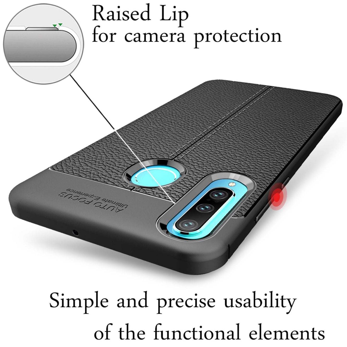 NALIA Phone Case for Huawei P30 Lite, Leather Look, Stylish Phone Case