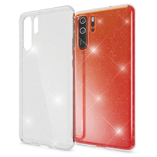 NALIA Glitter Case compatible with Huawei P30 Pro, Glitter Silicone Case Cover