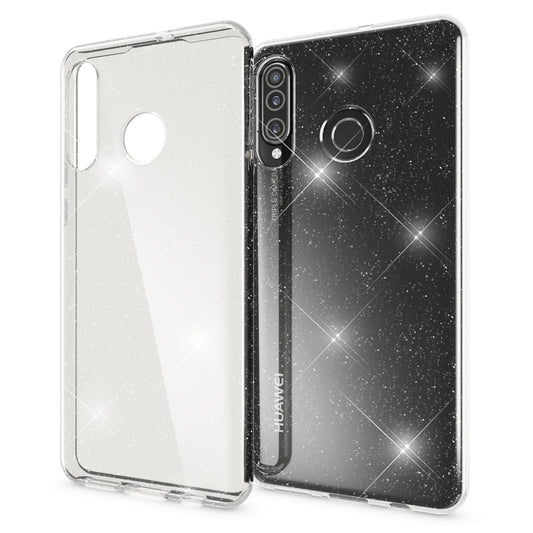 NALIA Glitter Case compatible with Huawei P30 Lite, Glitter Silicone Case Cover