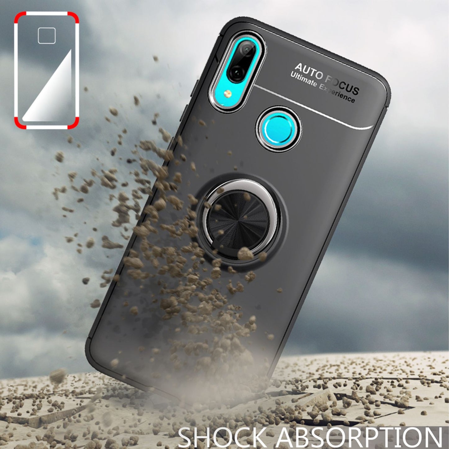 NALIA Ring Case for Huawei P smart 2019, Magnetic Silicone Phone Case Cover