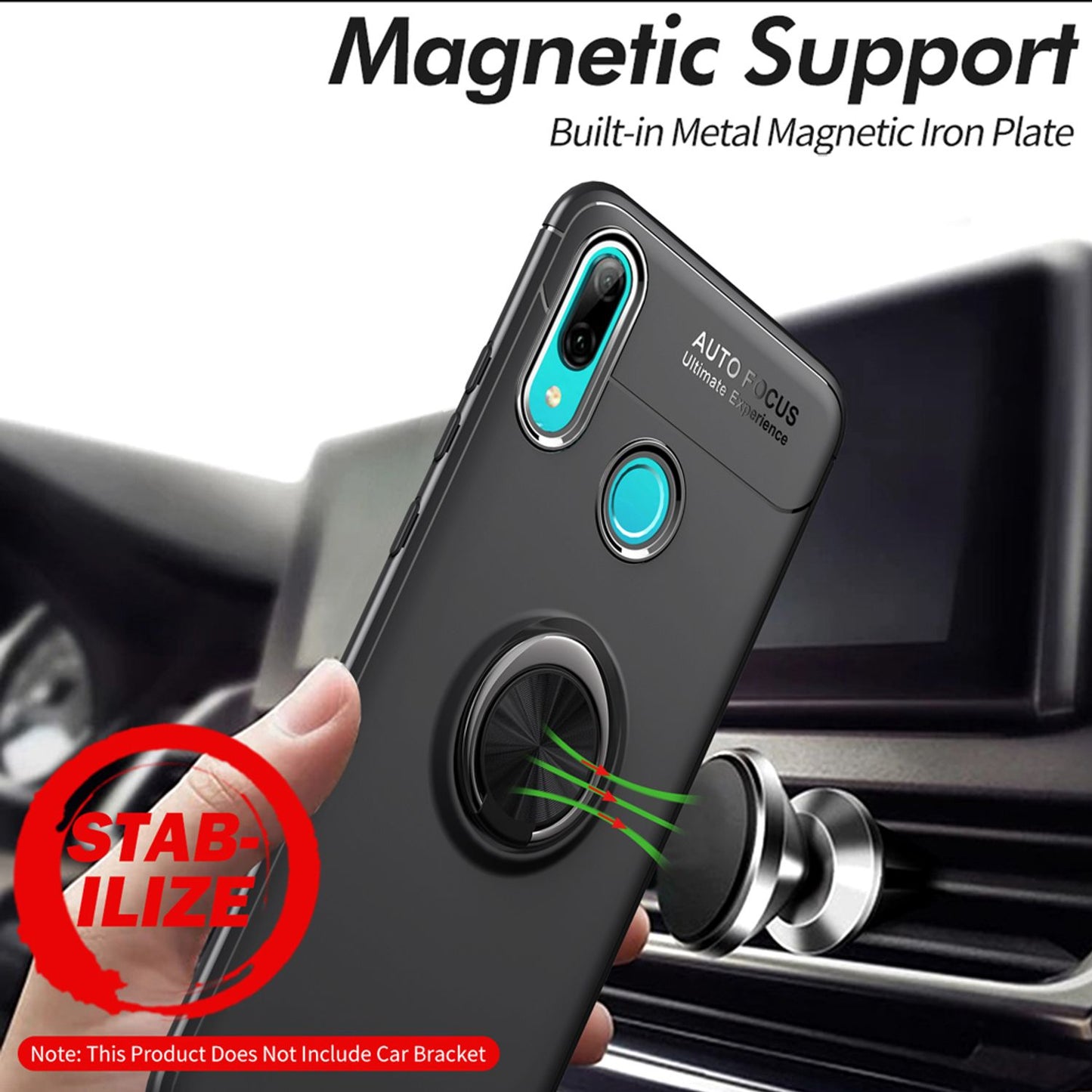 NALIA Ring Case for Huawei P smart 2019, Magnetic Silicone Phone Case Cover