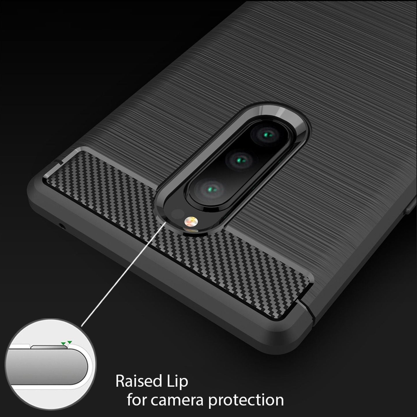 NALIA símahulstur fyrir Sony Xperia 1, kolefnishulstur úr sílikoni, þunnt stuðarahulstur