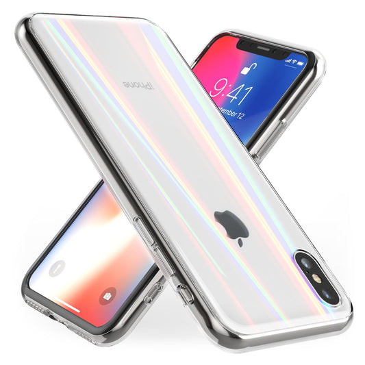 NALIA Tempered Glass Phone Case for iPhone X / XS, Protective Case Cover Bag Bumper Case