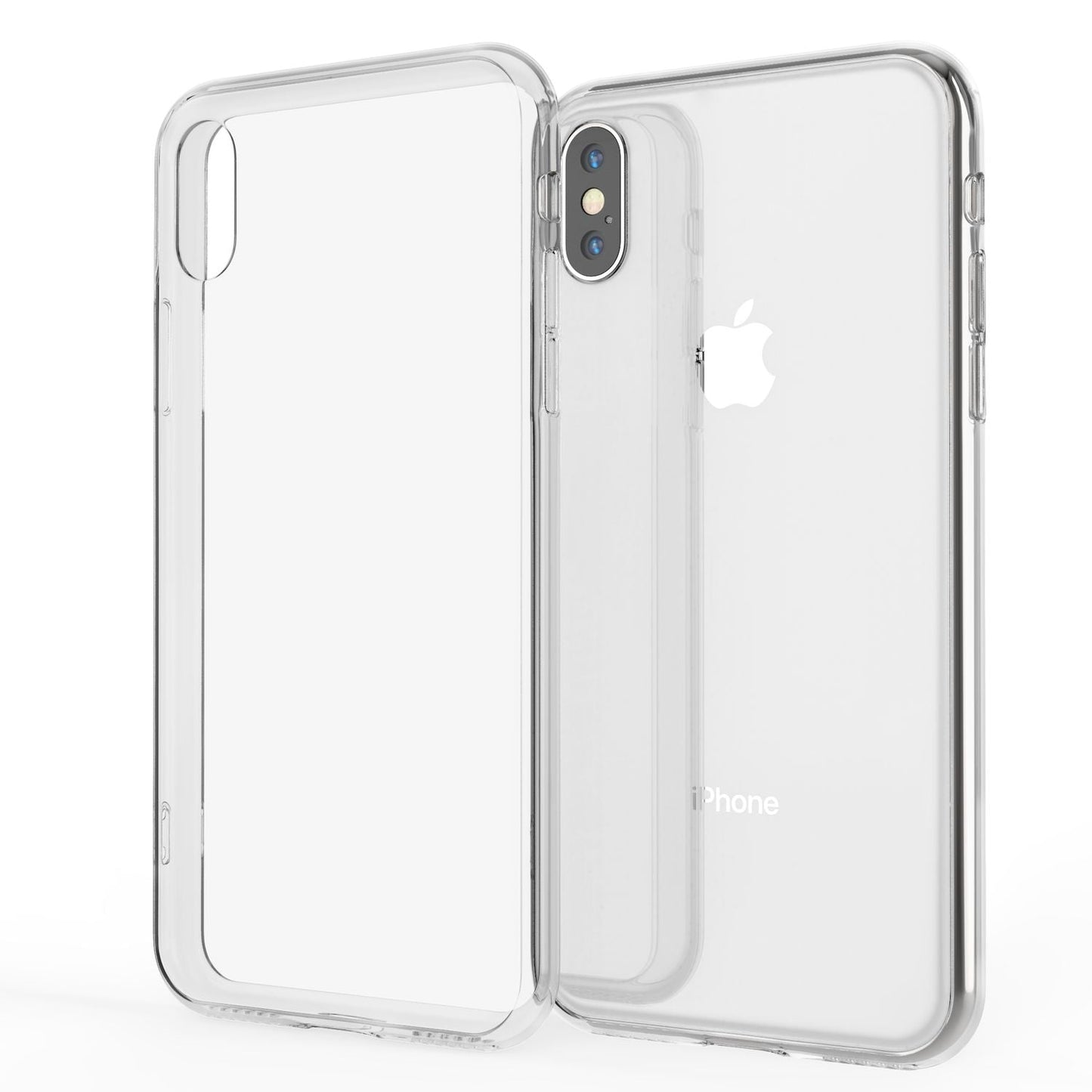 NALIA Símahulstur úr hertu gleri fyrir iPhone X Xs, hlífðarhulstur úr hertu gleri fyrir iPhone X, stuðarahulstur