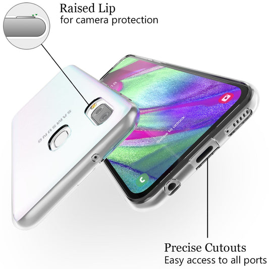NALIA Phone Case for Samsung Galaxy A40, Transparent Silicone Protective Case