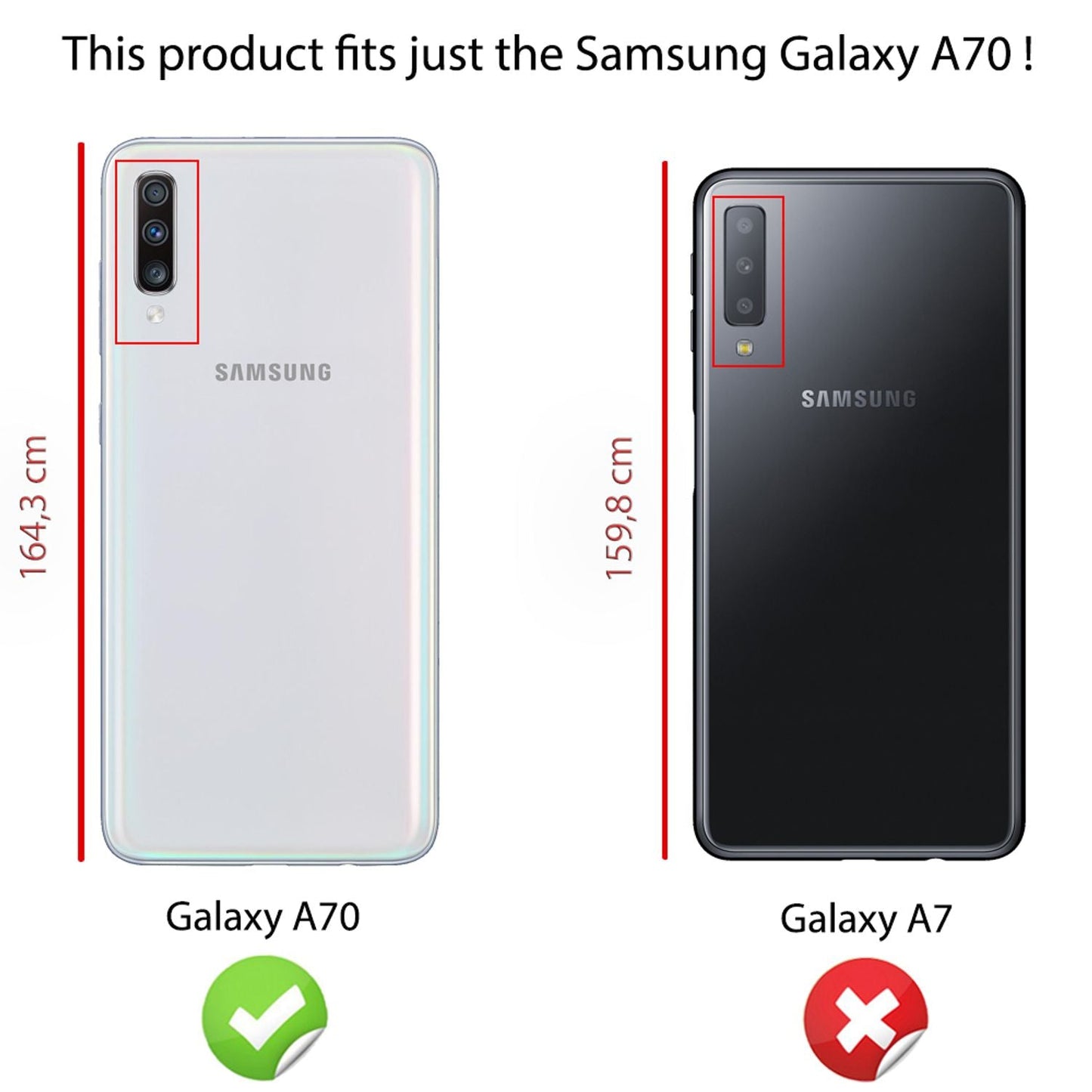 NALIA símahulstur fyrir Samsung Galaxy A70, gegnsætt sílikonhlífðarhulstur