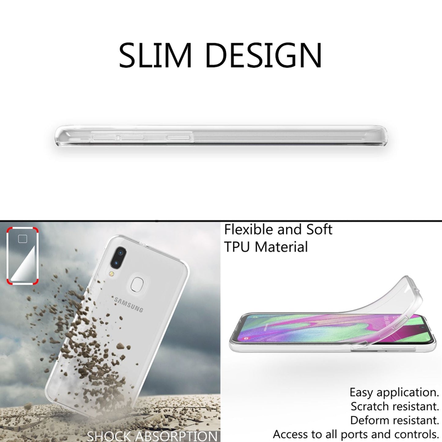 NALIA Phone Case for Samsung Galaxy A20e, 360 Degree Protective Cover Case Bumper