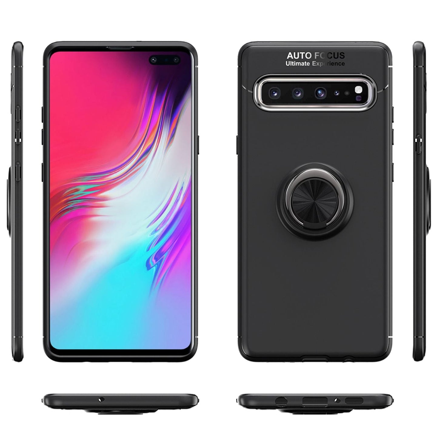 Símahulstur fyrir Samsung S10 5G, 360 gráðu hringlaga hulstur með verndarpoka