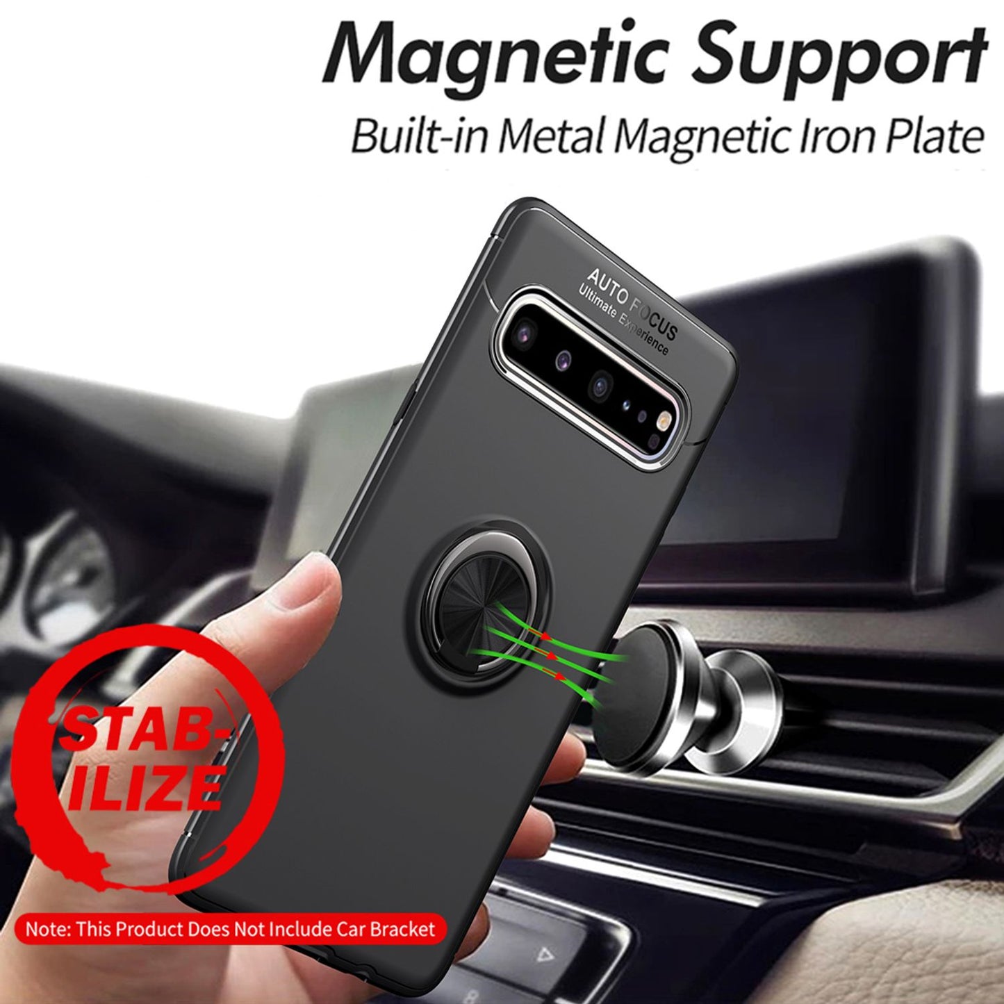 Símahulstur fyrir Samsung S10 5G, 360 gráðu hringlaga hulstur með verndarpoka