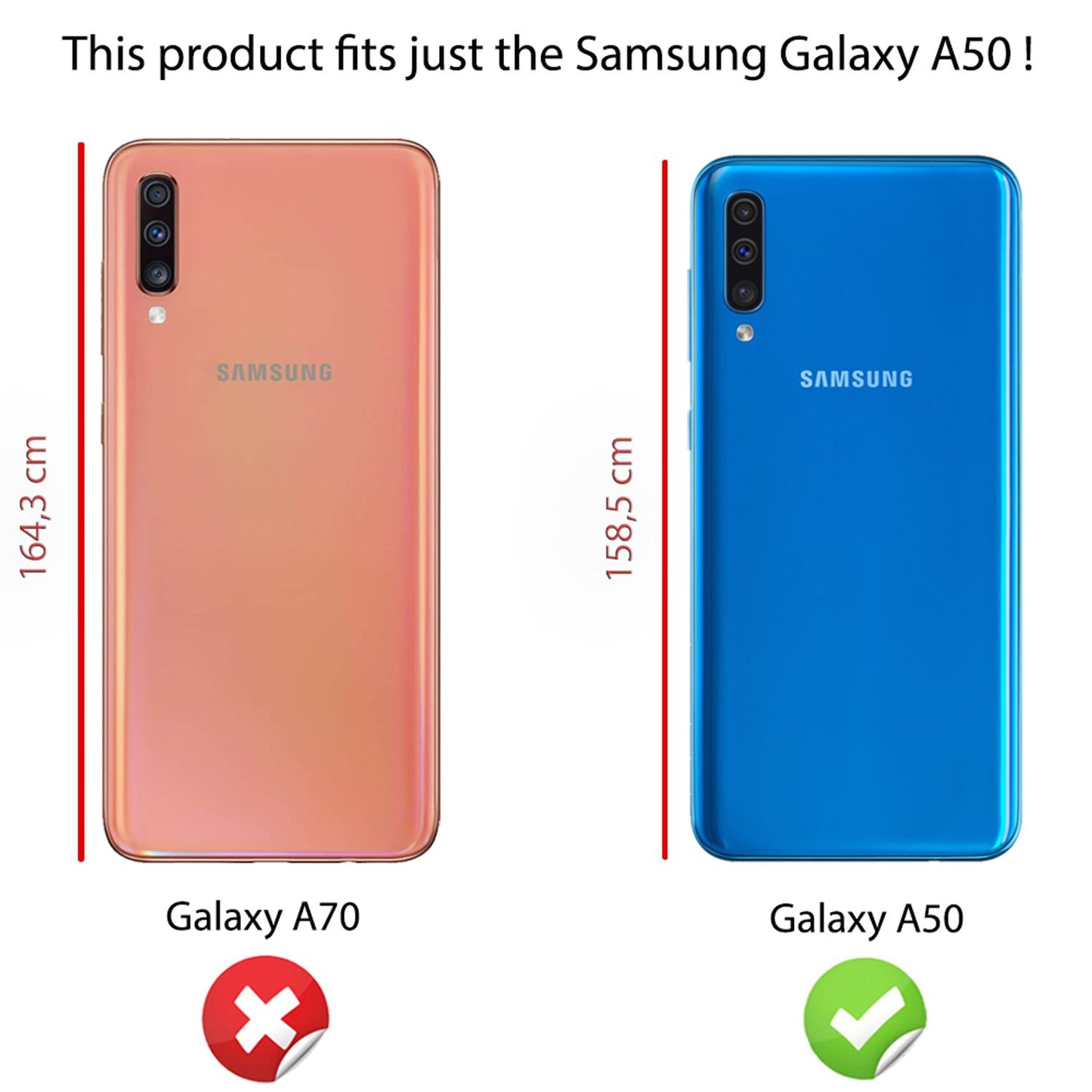 360° hringlaga símahulstur fyrir Samsung Galaxy A50, hlífðarhulstur með stuðara