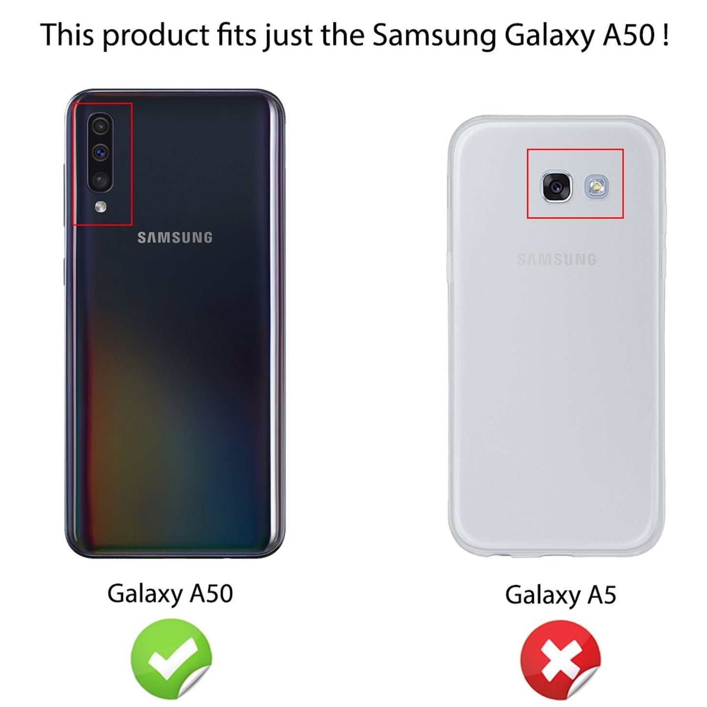 NALIA 360 gráðu símahulstur fyrir Samsung Galaxy A50, þunnt sílikonhulstur sem nær yfir allan líkamann