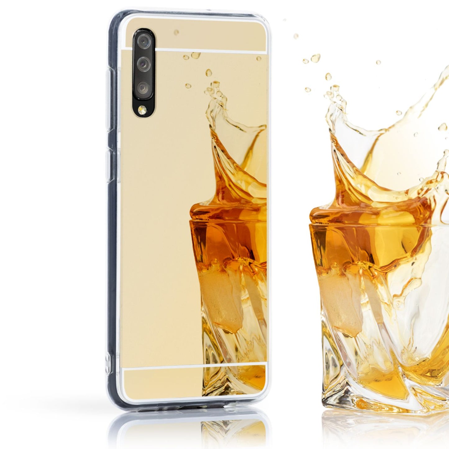 NALIA Handy Hülle für Samsung Galaxy A50, Spiegel Case Cover Schutz Bumper Etui