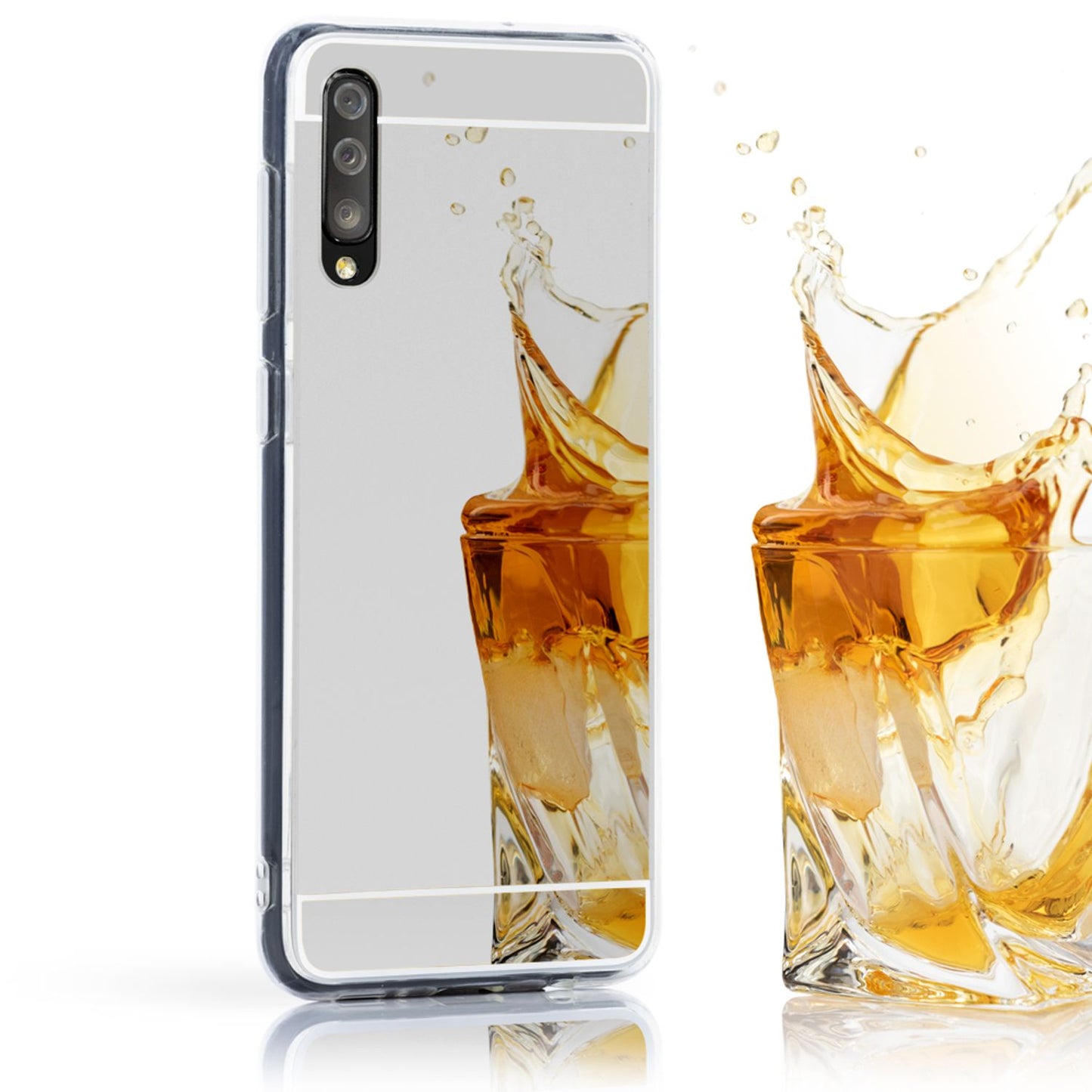 NALIA Handy Hülle für Samsung Galaxy A50, Spiegel Case Cover Schutz Bumper Etui