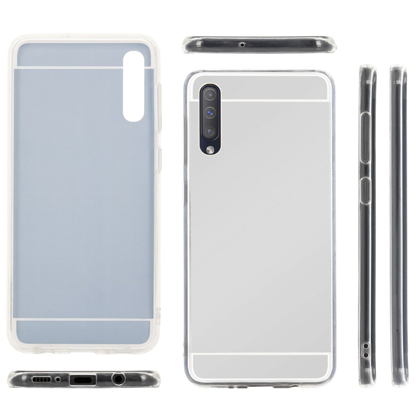 NALIA Handy Hülle für Samsung Galaxy A50, Spiegel Case Cover Schutz Bumper Etui
