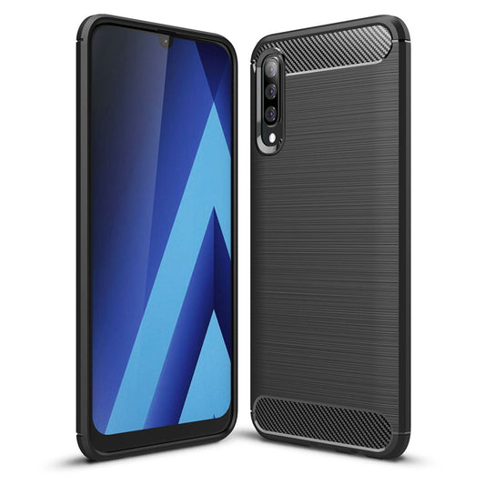 NALIA Phone Case for Samsung Galaxy A50, Carbon Fiber Stylish Phone Case