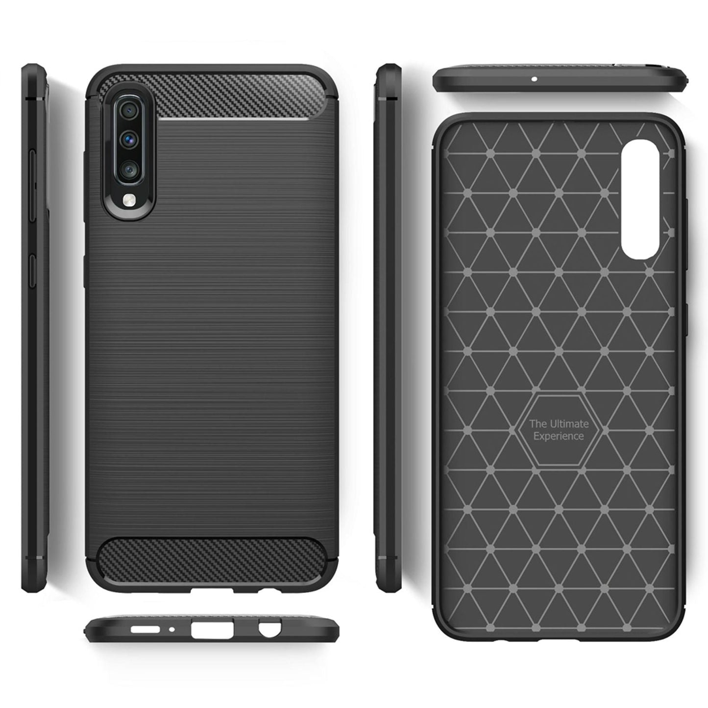 NALIA Phone Case for Samsung Galaxy A50, Carbon Fiber Stylish Phone Case