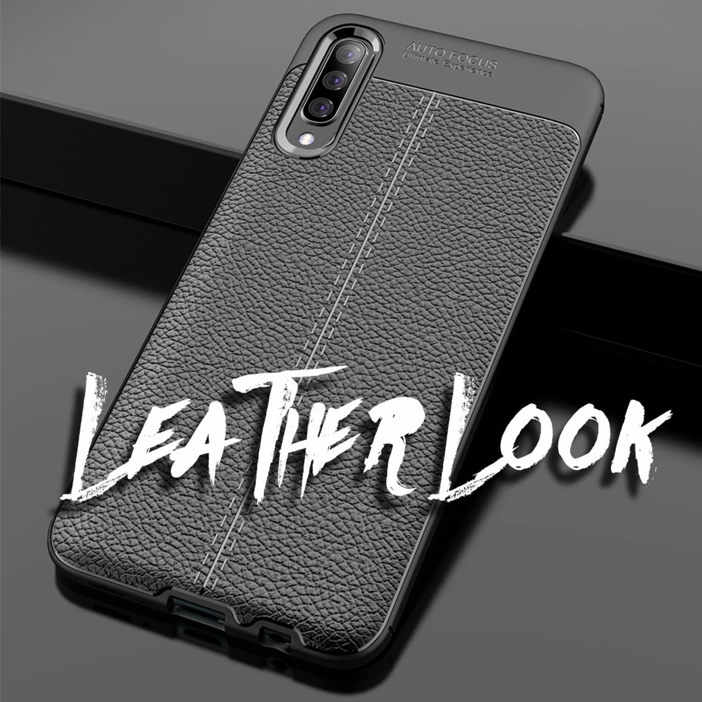 NALIA Leather Look Phone Case for Samsung Galaxy A70, Cover Case Protective Bumper
