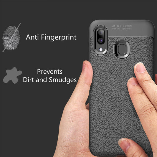 NALIA Leather Look Phone Case for Samsung Galaxy A40, Protective Bumper Case Cover