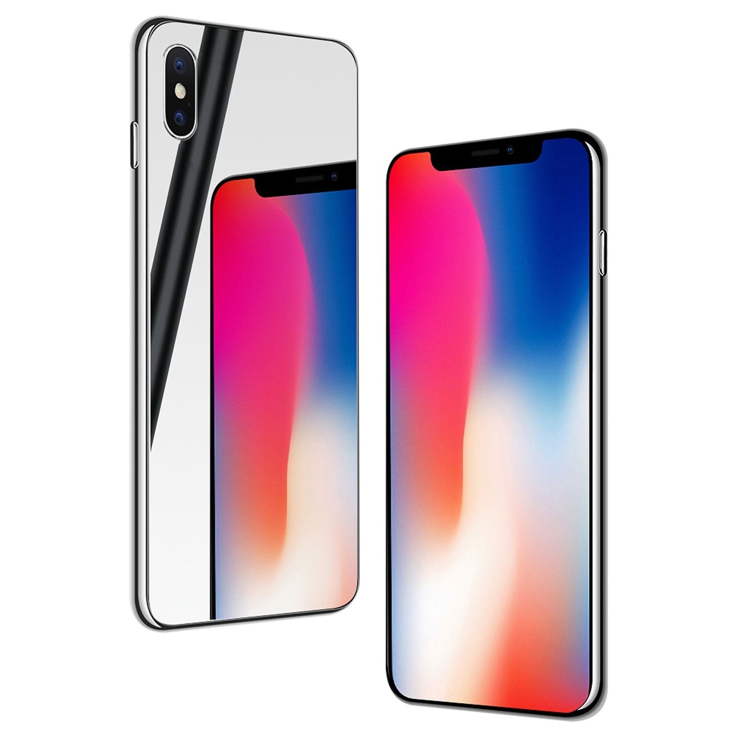 NALIA Mirror Tempered Glass Case for iPhone X / XS, 9H Tempered Glass