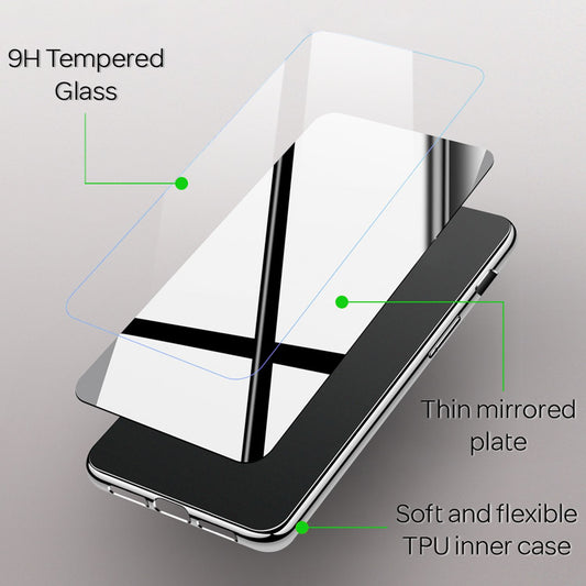 NALIA Mirror Tempered Glass Case for iPhone X / XS, 9H Tempered Glass