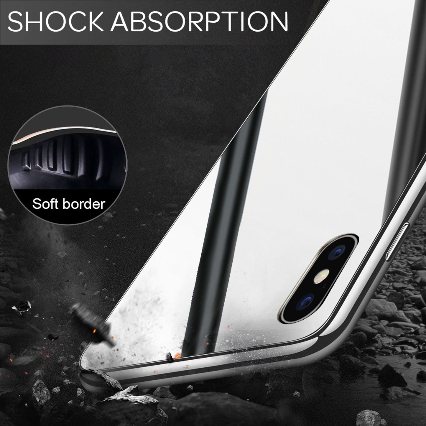 NALIA Mirror Tempered Glass Case for iPhone X / XS, 9H Tempered Glass