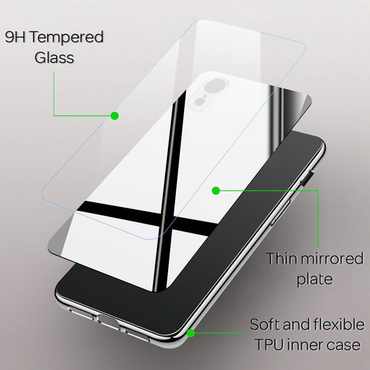 NALIA Mirror Tempered Glass Case for iPhone XR, 9H Tempered Glass Cover