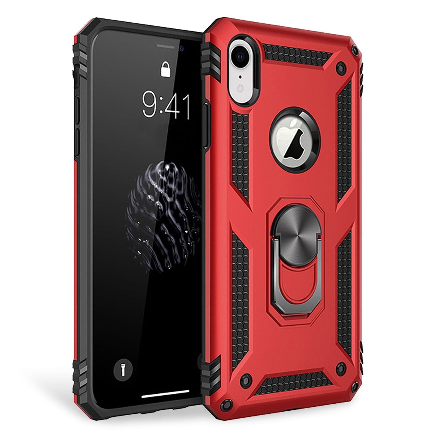 NALIA Ring Phone Case for iPhone XR, 360 Degree Protection Case Cover Bumper