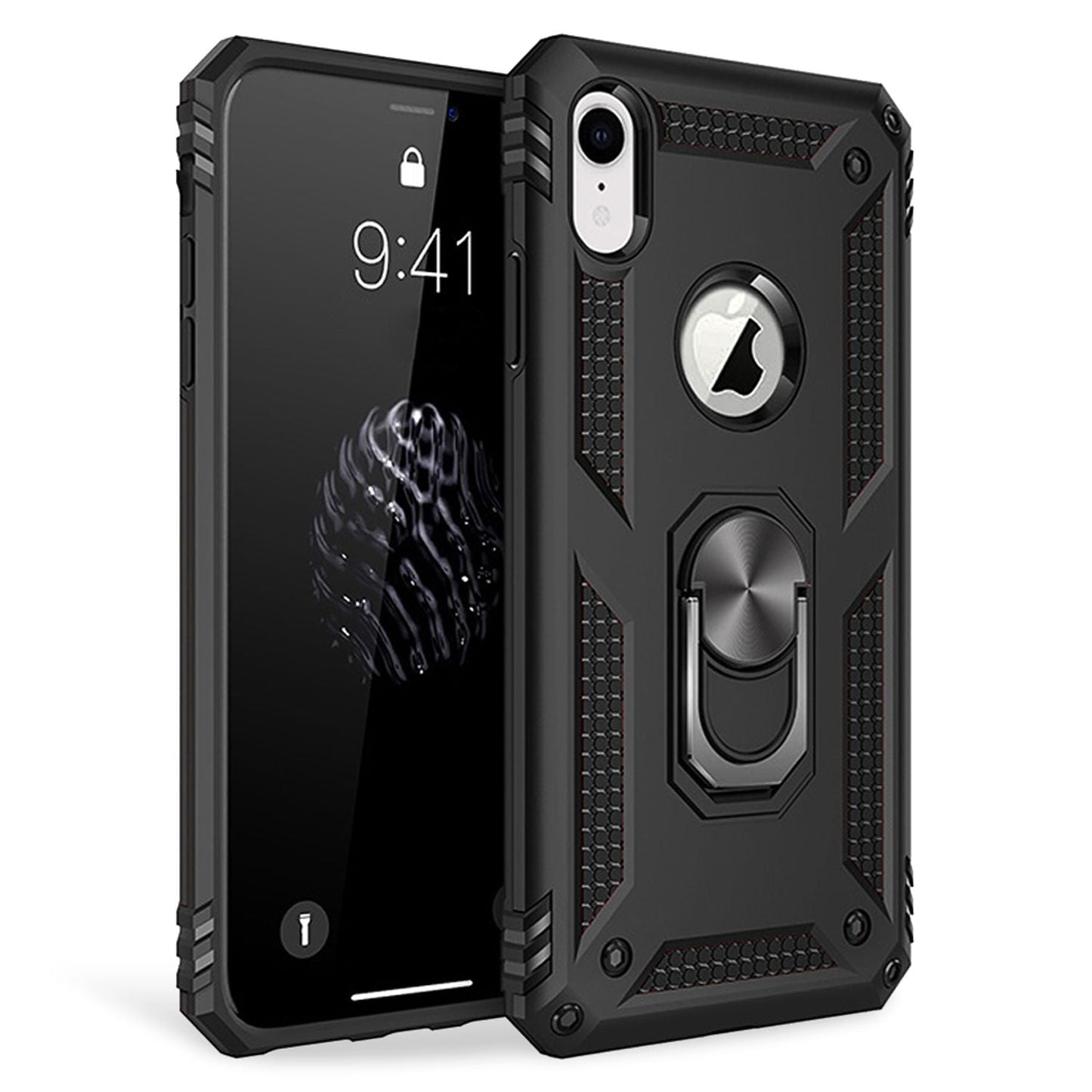 NALIA Ring Phone Case for iPhone XR, 360 Degree Protection Case Cover Bumper