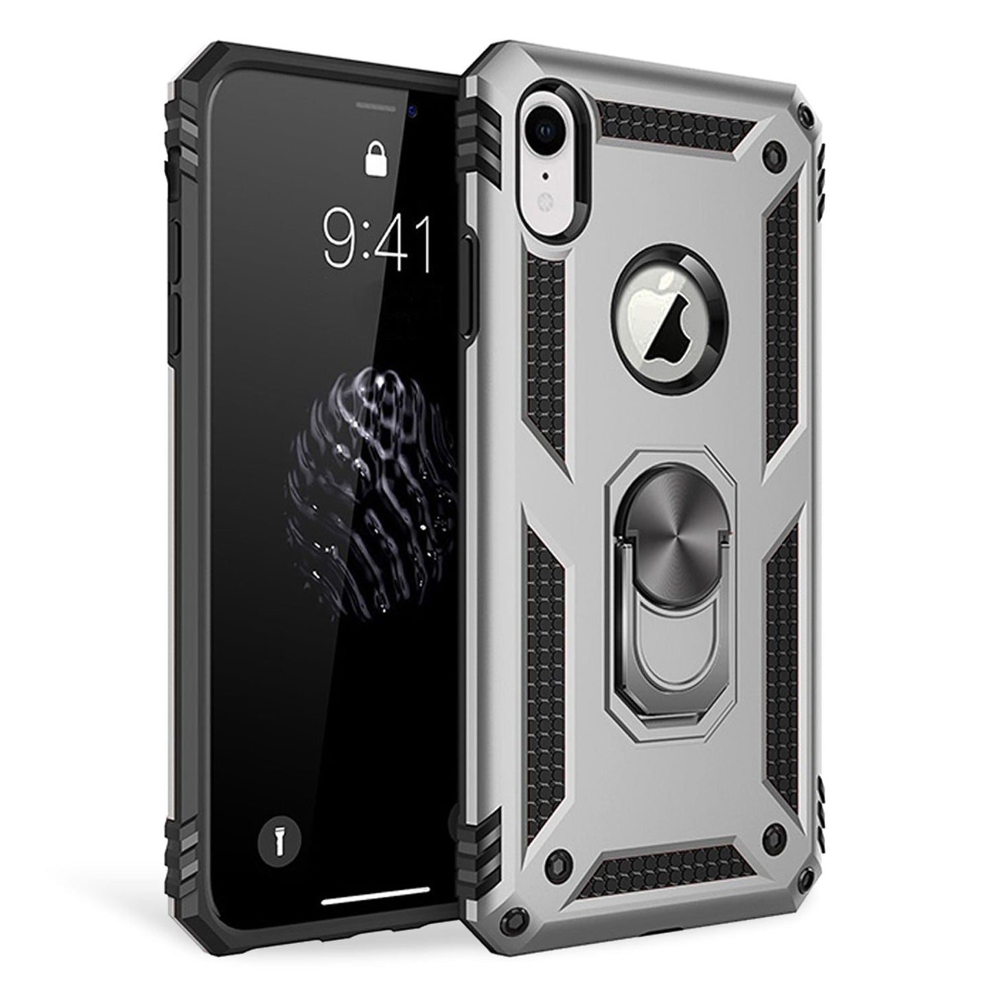 NALIA Ring Phone Case for iPhone XR, 360 Degree Protection Case Cover Bumper