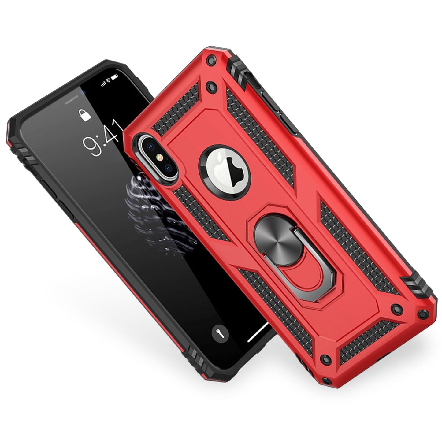 NALIA Ring Phone Case for iPhone XS Max, 360 Degree Protection Case Cover Bag Pouch