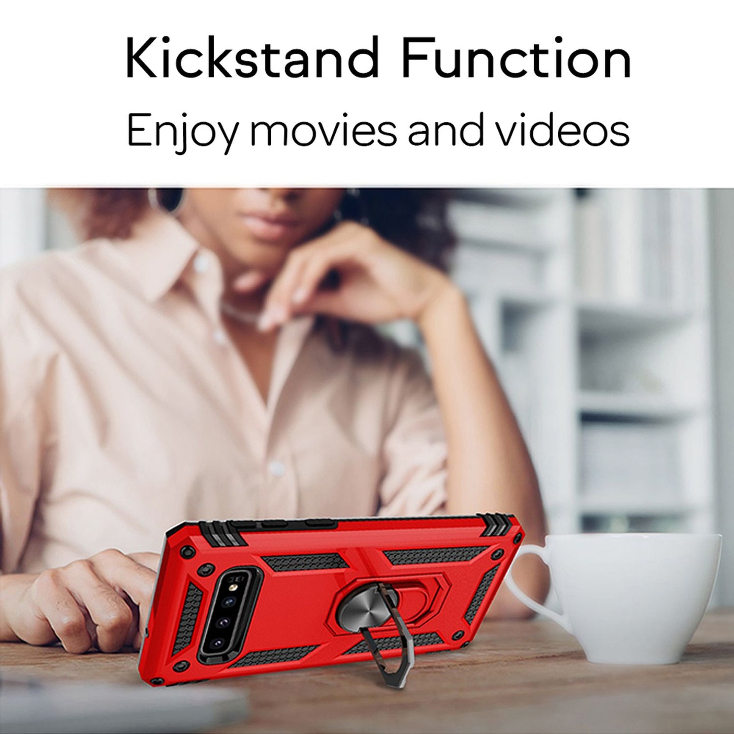 NALIA Ring Phone Case for Samsung Galaxy S10 Plus, 360 Degree Protective Case Cover