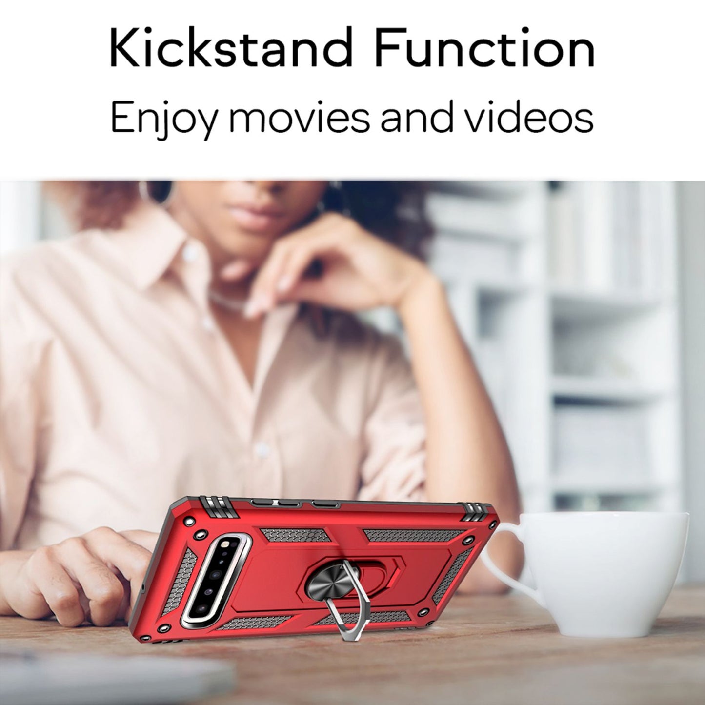 NALIA Ring Phone Case for Samsung Galaxy S10 5G, 360 Degree Protective Case Cover