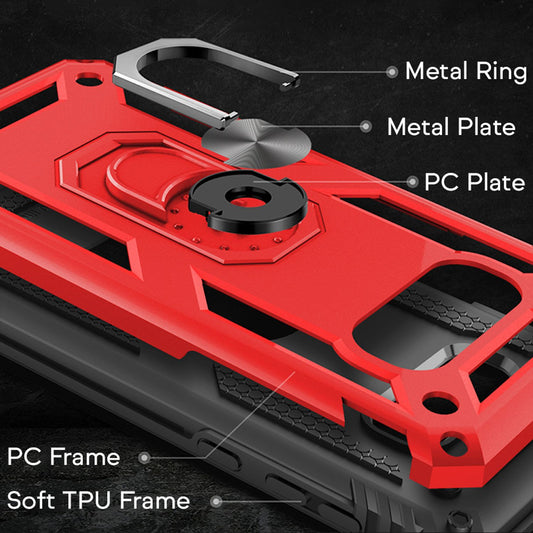 NALIA Ring Phone Case for Samsung Galaxy S10e, Case Cover Screen Protector Glass