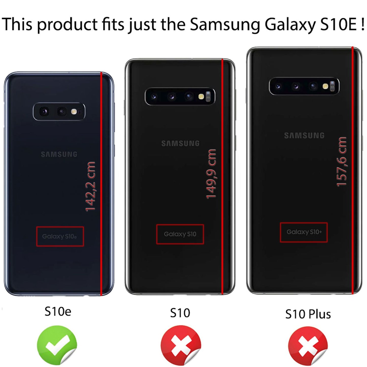 NALIA Ring símahulstur fyrir Samsung Galaxy S10e, hulstur með skjávörn og gleri