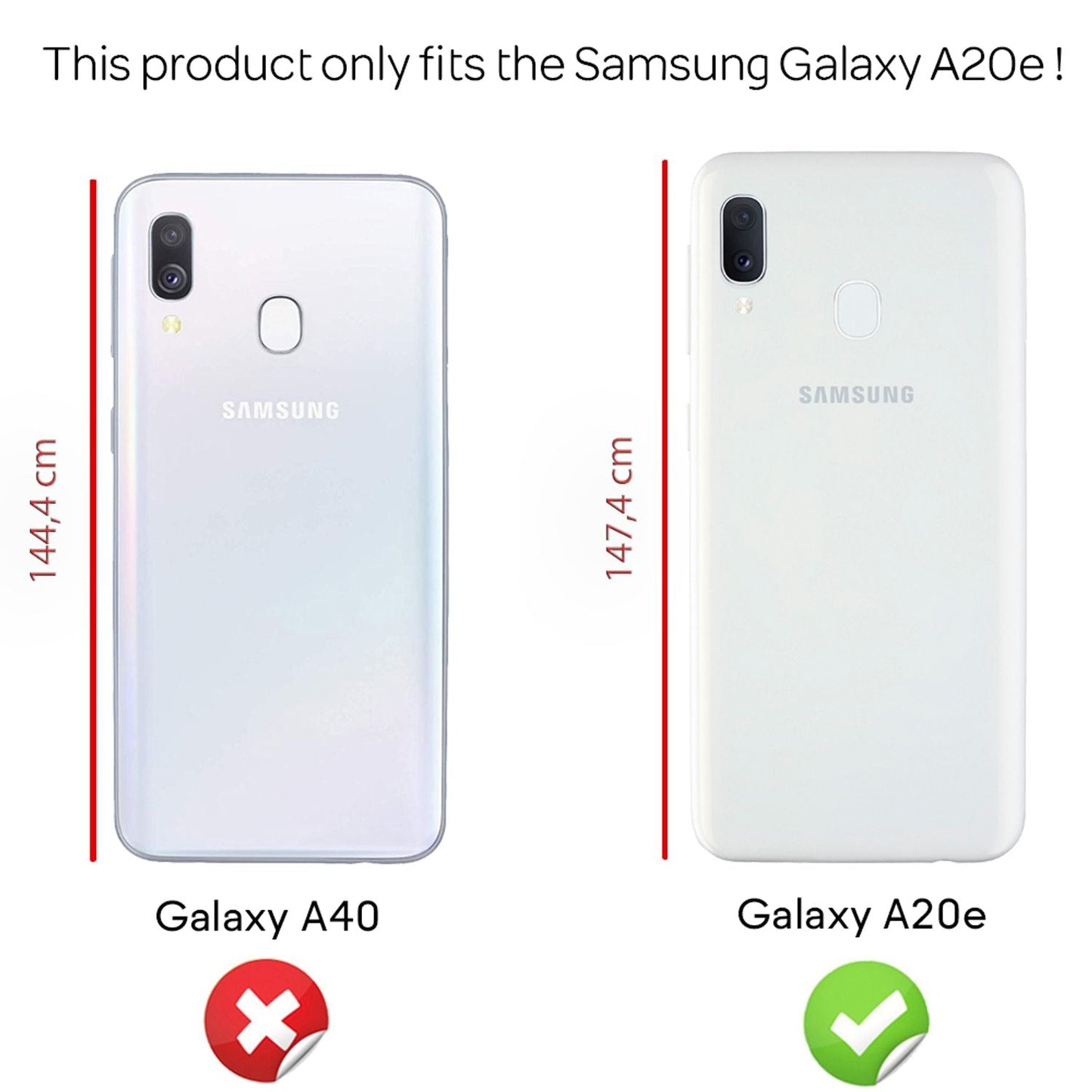NALIA Ring símahulstur fyrir Samsung Galaxy A20e, hulstur með skjávörn og gleri