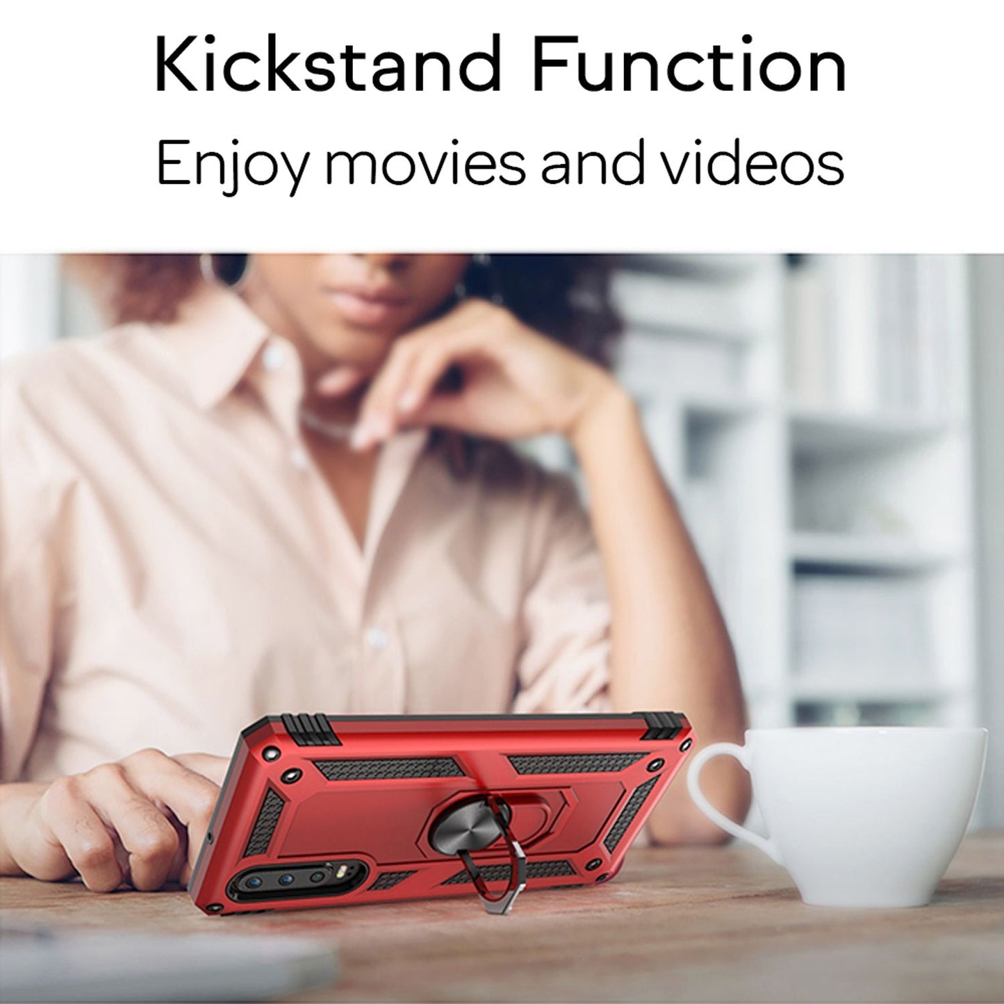 NALIA Ring símahulstur fyrir Huawei P30, hulstur með stuðara og skjávörn úr gleri