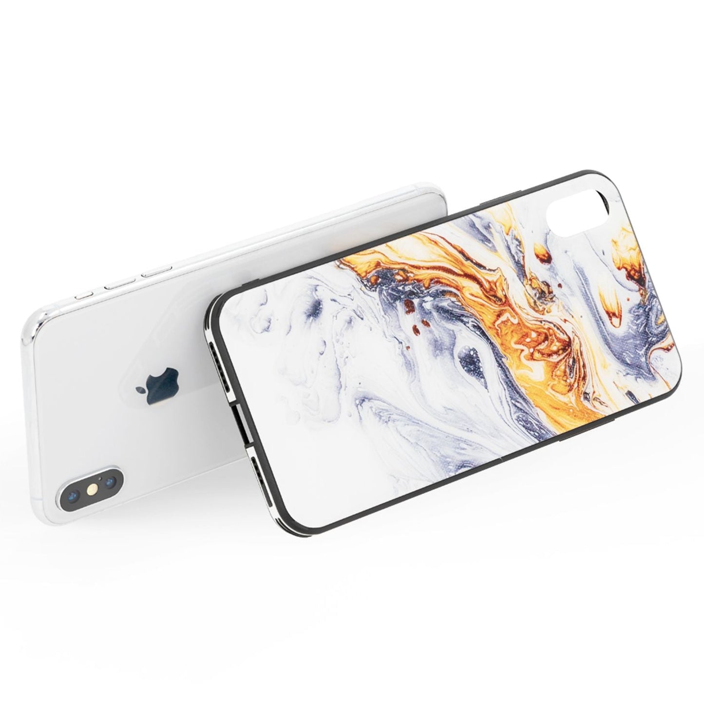 NALIA símahulstur fyrir iPhone XS Max, verndarhulstur með hertu gleri og marmarahönnun