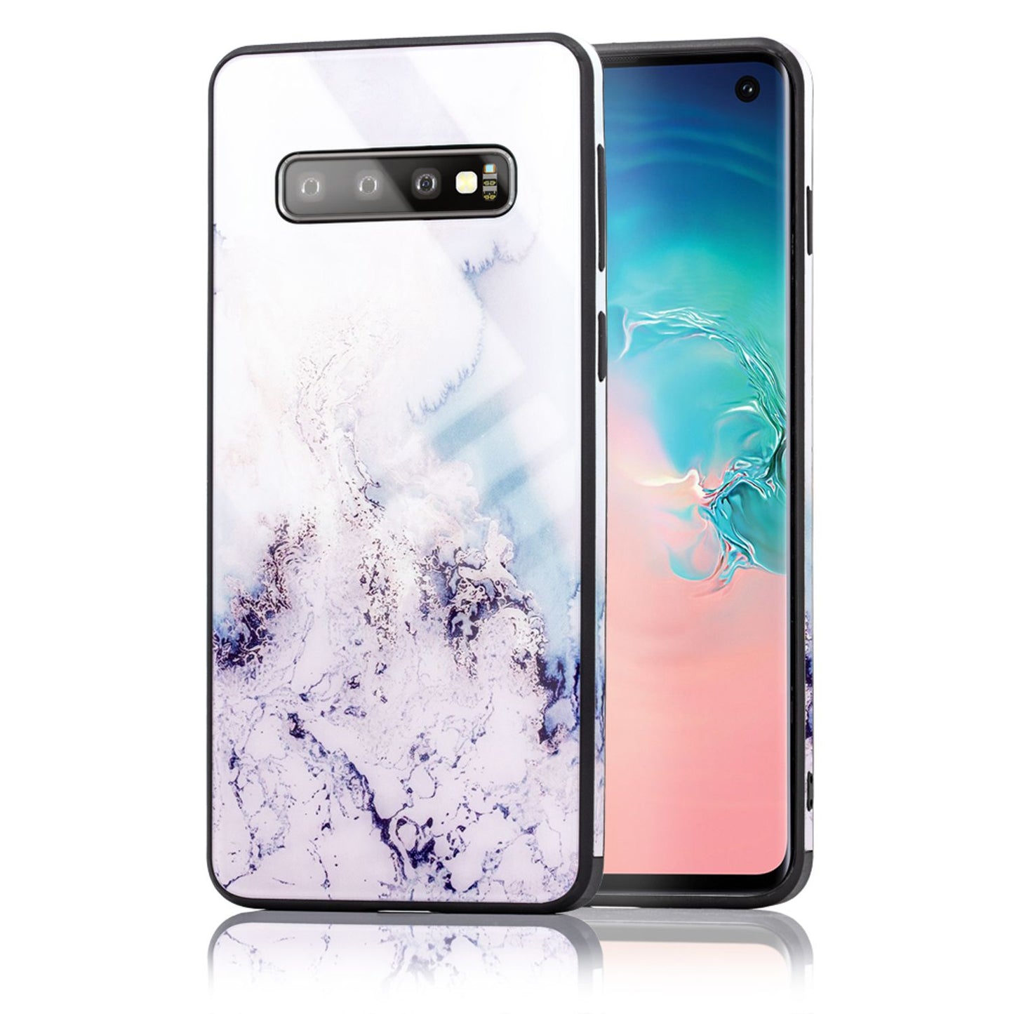 NALIA símahulstur fyrir Samsung Galaxy S10, marmarahönnuð hulstur með stuðara