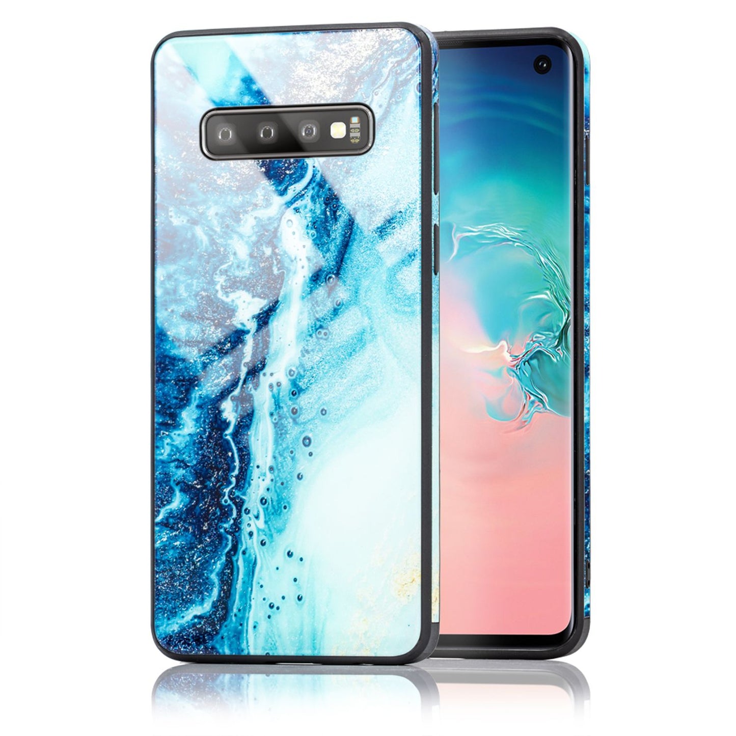 NALIA símahulstur fyrir Samsung Galaxy S10, marmarahönnuð hulstur með stuðara