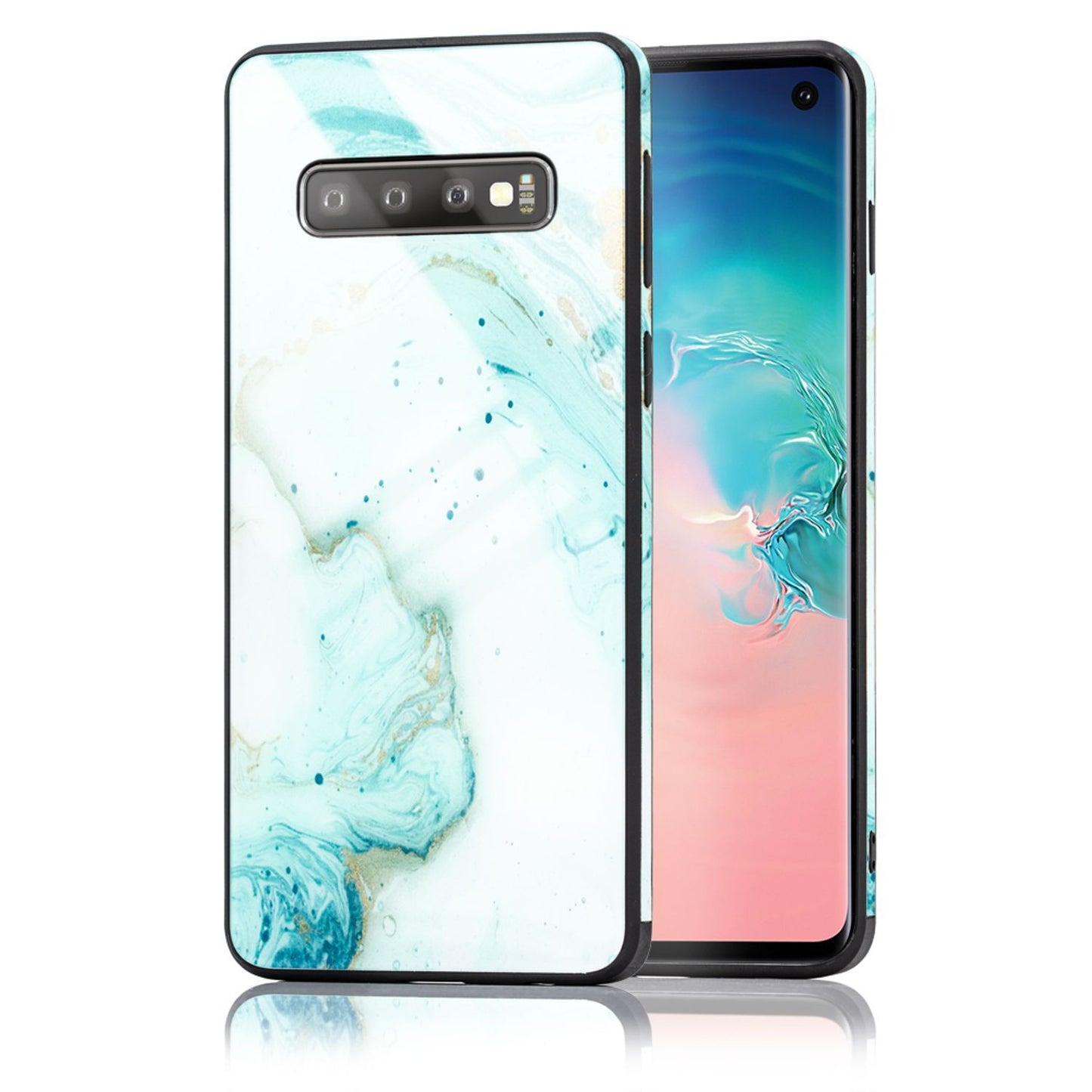 NALIA símahulstur fyrir Samsung Galaxy S10, marmarahönnuð hulstur með stuðara