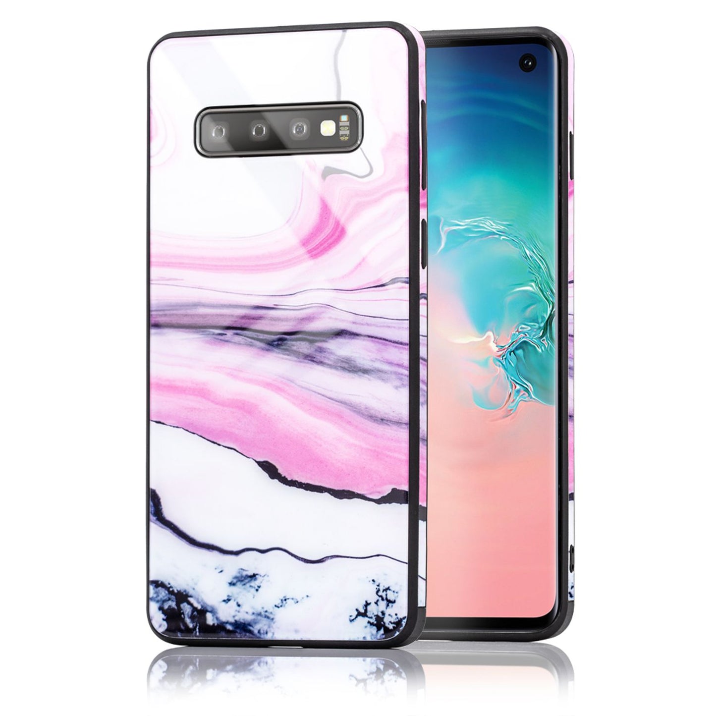 NALIA símahulstur fyrir Samsung Galaxy S10, marmarahönnuð hulstur með stuðara