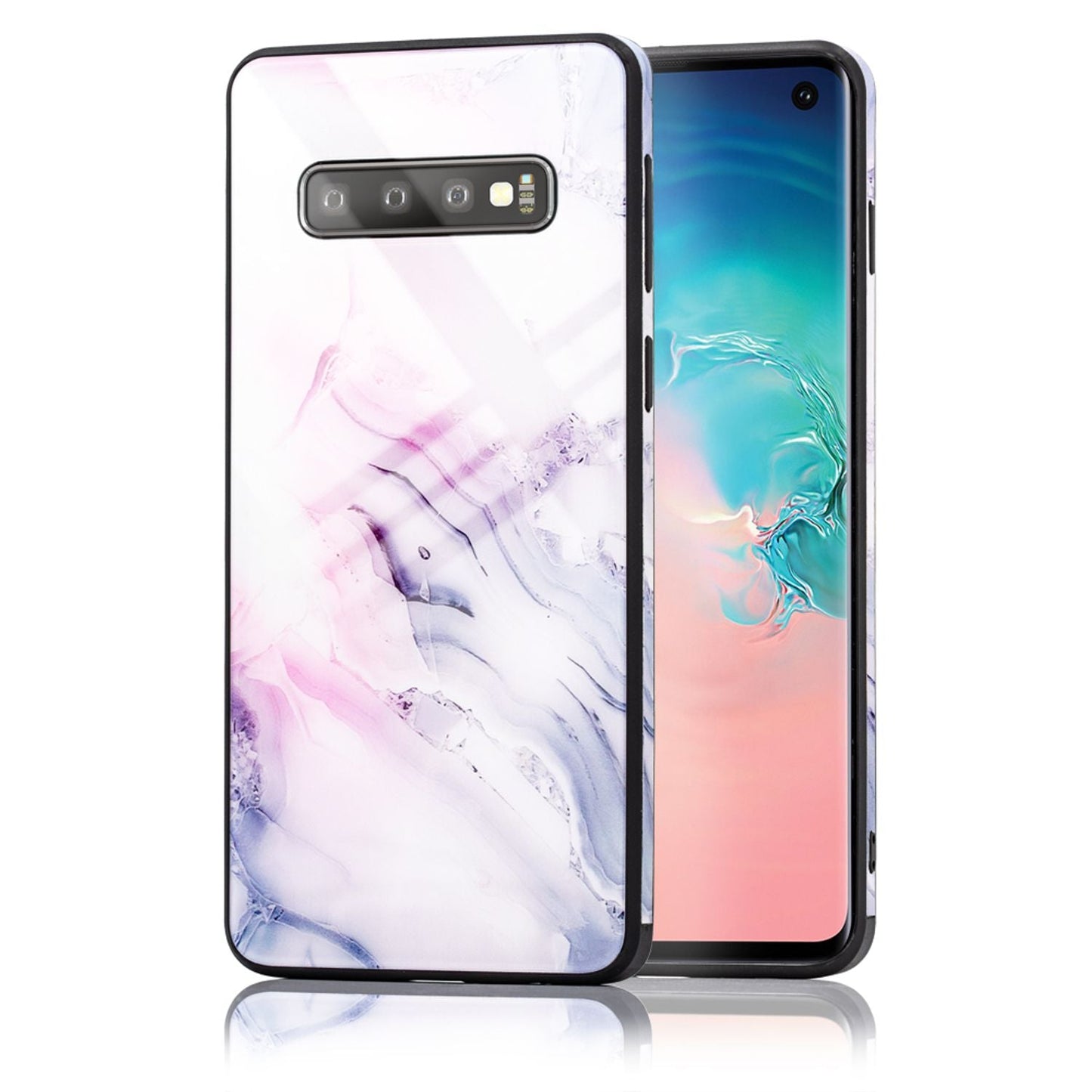 NALIA símahulstur fyrir Samsung Galaxy S10, marmarahönnuð hulstur með stuðara