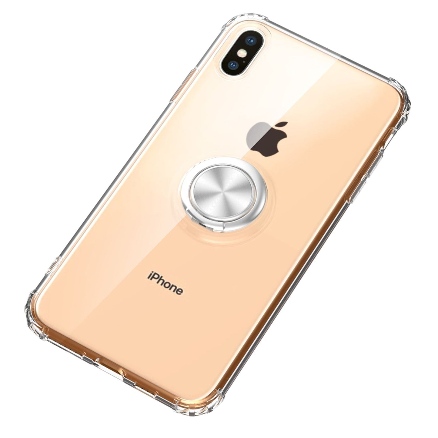 NALIA Pop-Up Ring hulstur fyrir iPhone X/XS, 360° símahlíf úr TPU