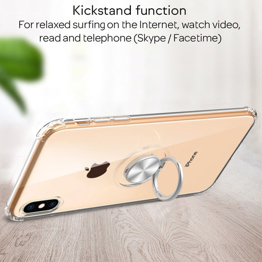 NALIA Pop-Up Ring hulstur fyrir iPhone XS Max, 360° símahlíf með poka